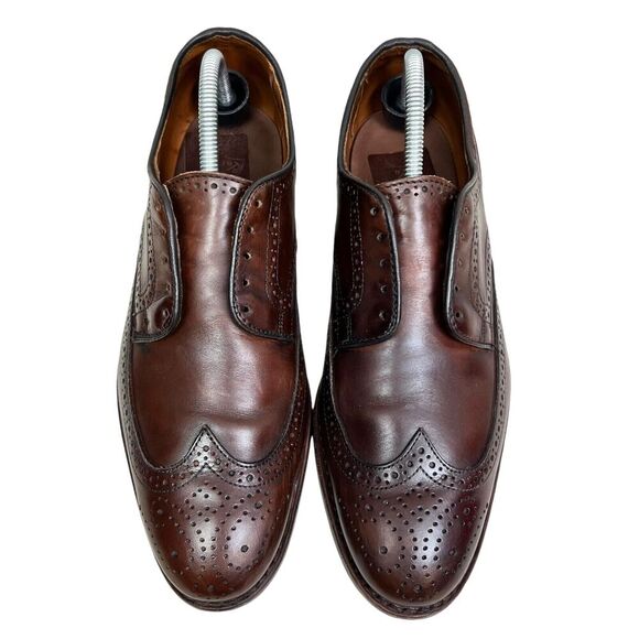 Allen Edmonds Mens Oxfords Madison Park Brown Leather Brogue‎ Wingtip Size 9D - Picture 4 of 7